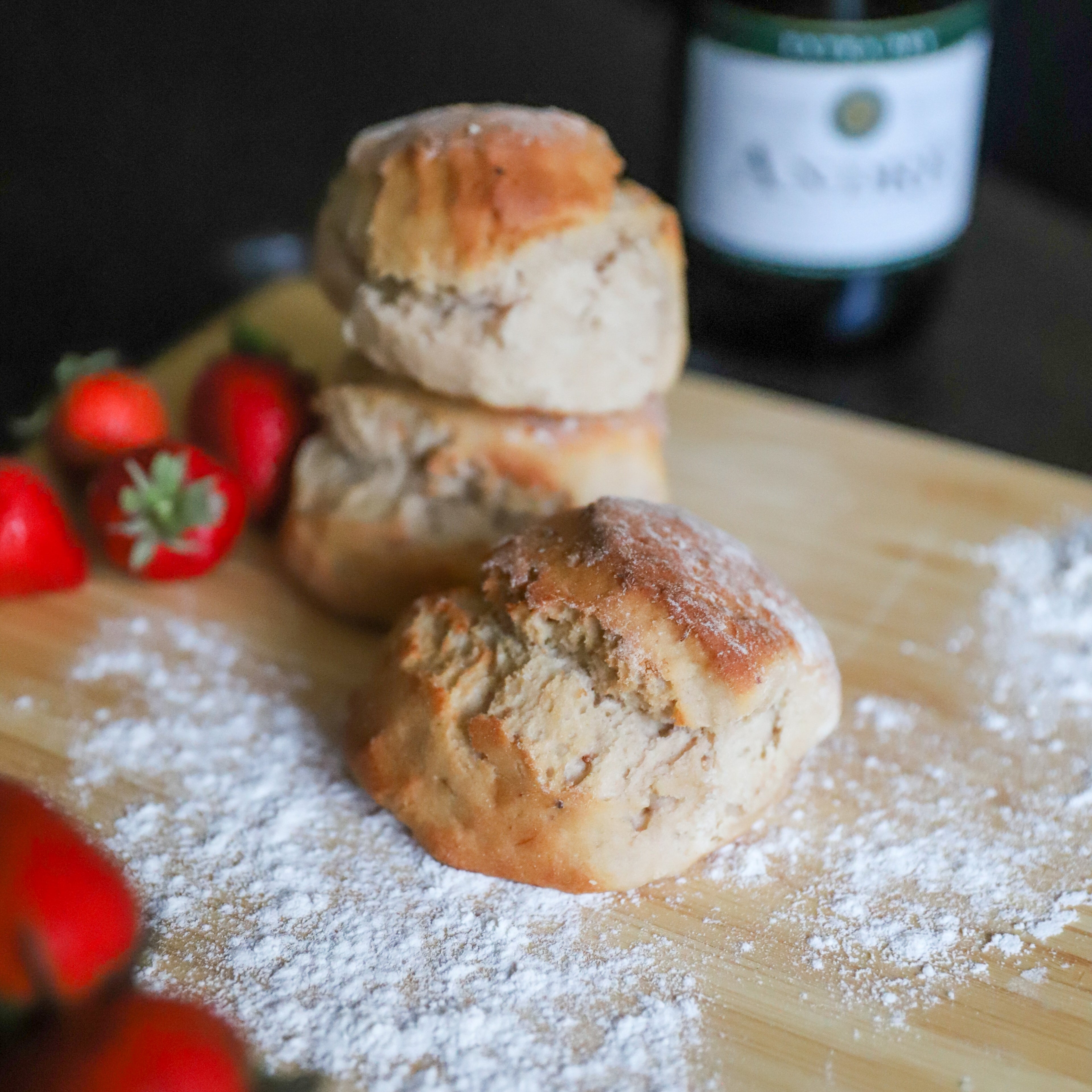 Strawberry Champagne Cream Scones