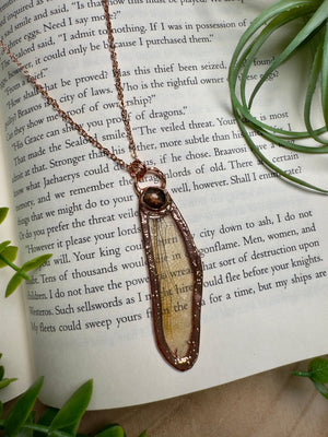 Sunstone and Dragonfly Wing Necklace