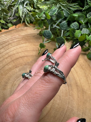 Synthetic Jade Dragonfly Ring Adjustable