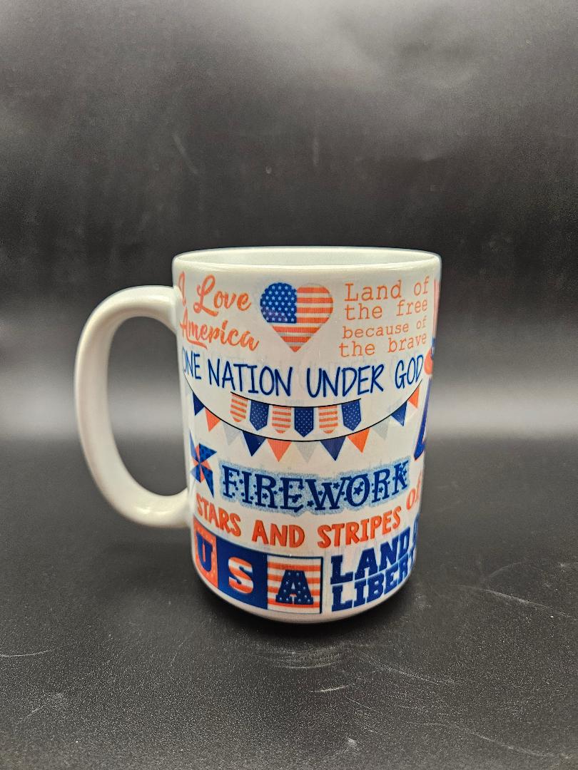 "God Bless America" 15oz Ceramic Coffee Mug