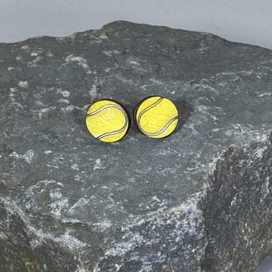 Tennis Ball Wooden Dangle Earrings | Sports Jewelry