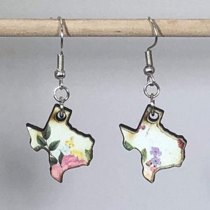Texas State Wooden Dangle Earrings | State Pride Jewelry