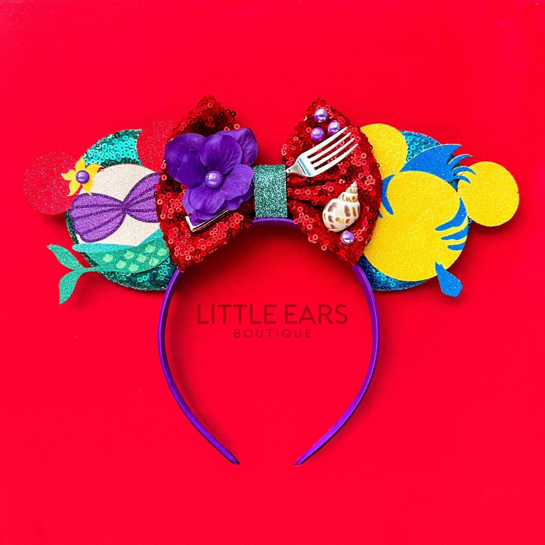 The Little Mermaid Mickey Ears handmade character headband by Little Ears Boutique