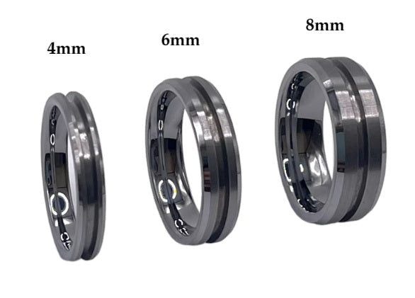 Thin Line of Love Tungsten Memorial Ring