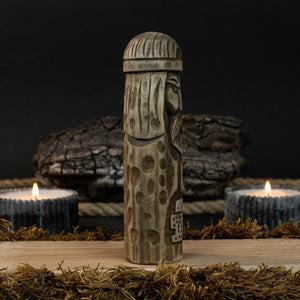 Thor Wooden Figurine – 14 cm (5.7 inches) Hand-Carved Norse God of Thunder and Strength
