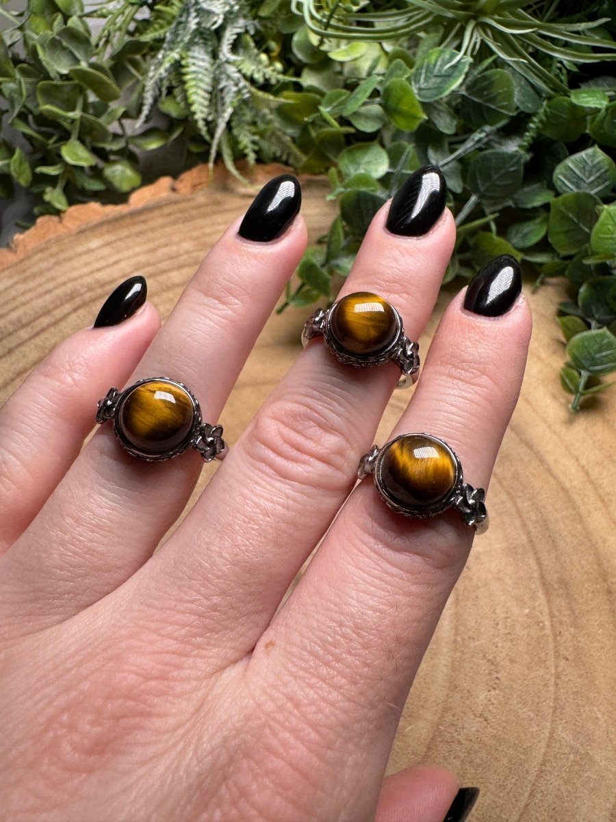 Tigers Eye Ring Adjustable