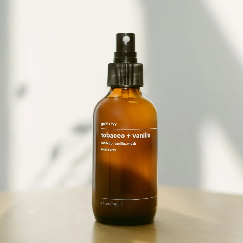 tobacco + vanilla room spray gold + ivy