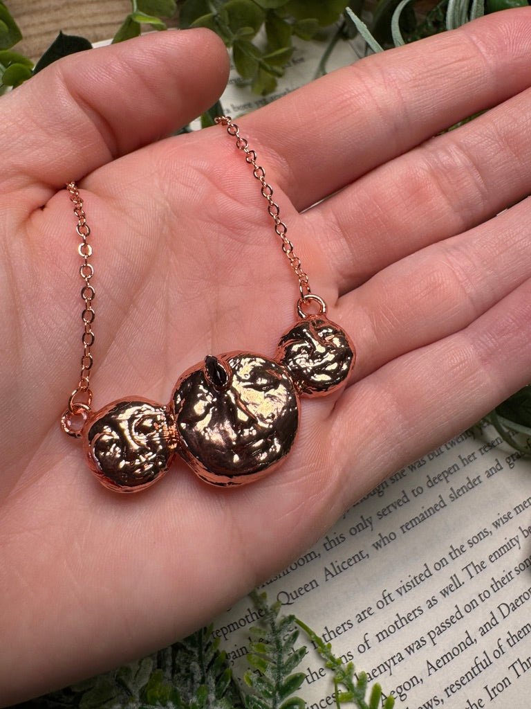 Triple Garnet Goddess Necklace