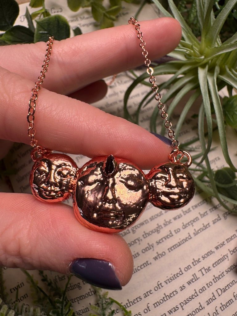Triple Garnet Goddess Necklace