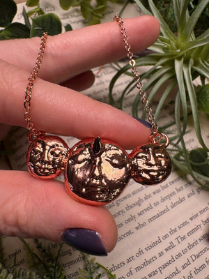 Triple Garnet Goddess Necklace