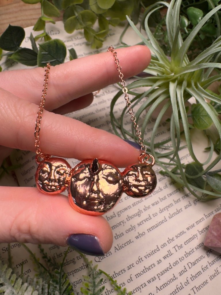 Triple Garnet Goddess Necklace