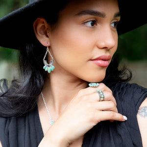 Triple Play Blue Turquoise and Sterling Silver Stack Ring