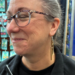 Trombone Wooden Earrings | Band Musician Jewelry