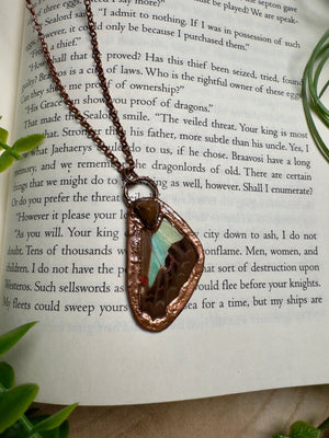 Turquoise and Butterfly Wing Necklace