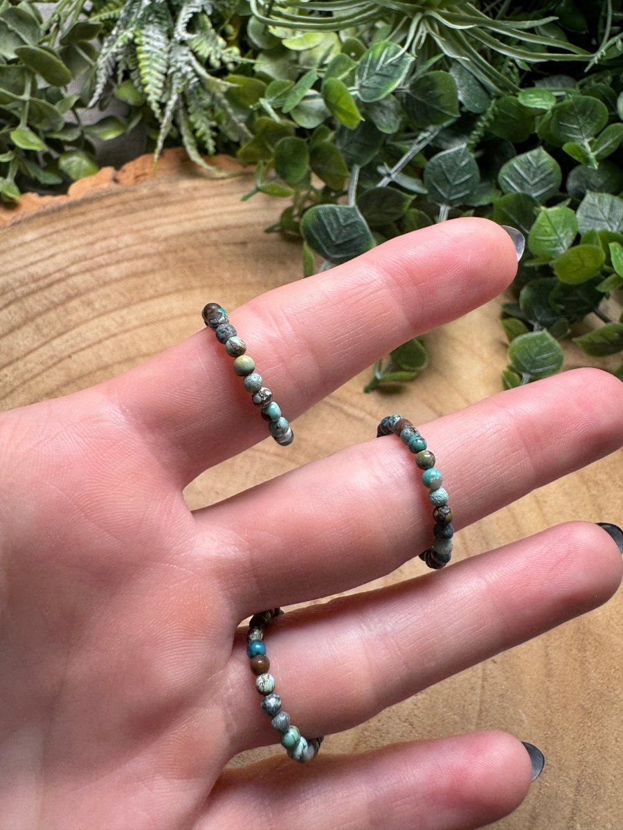 Turquoise Butterfly Beaded Stretch Ring