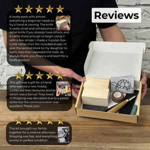 Turtle Carving Kit – Complete Starter Whittling Kit for Beginners, Adults, Teens, and Kids