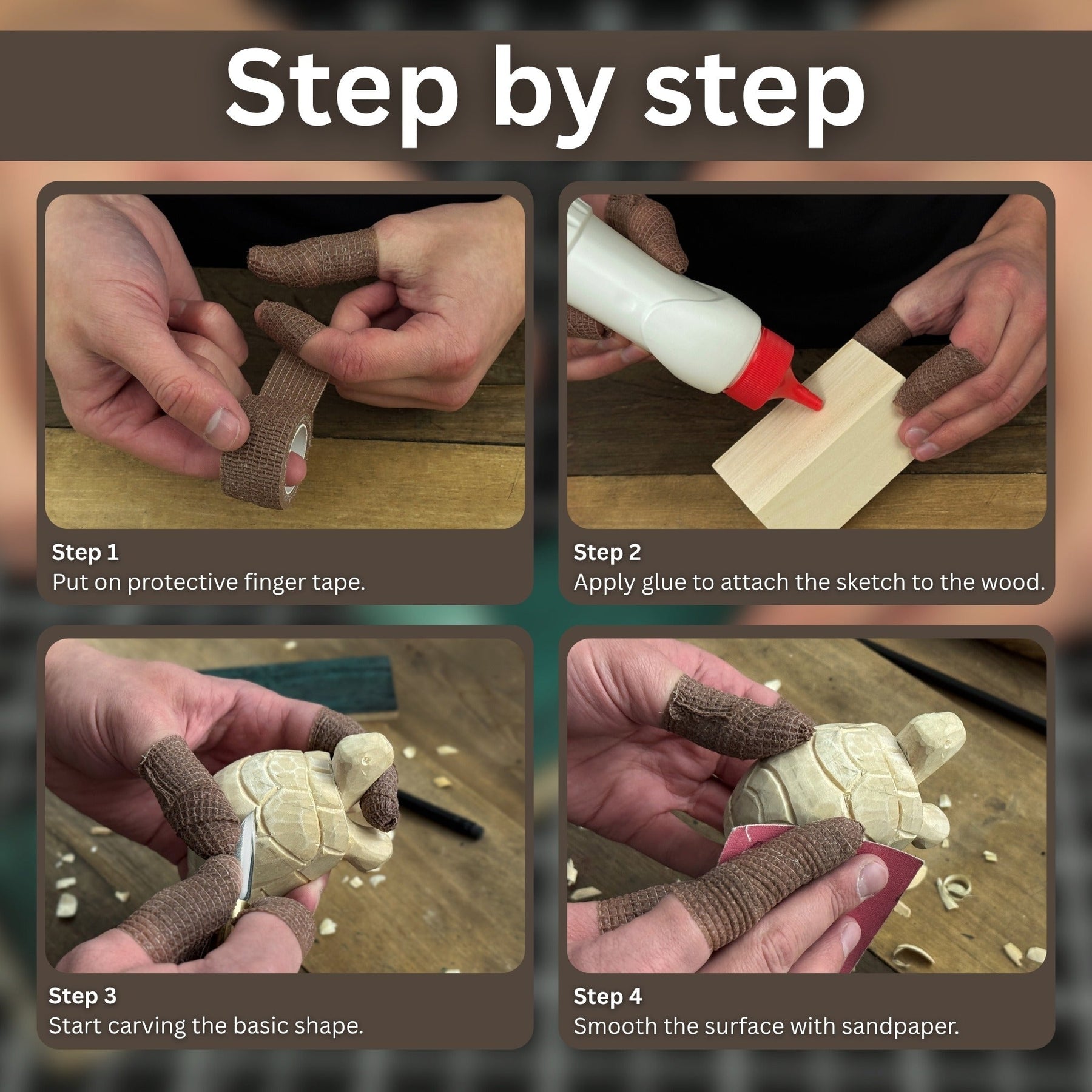 Turtle Carving Kit – Complete Starter Whittling Kit for Beginners, Adults, Teens, and Kids