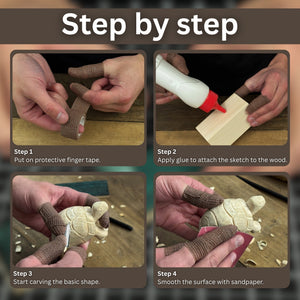 Turtle Carving Kit – Complete Starter Whittling Kit for Beginners, Adults, Teens, and Kids
