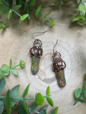 Unakite Jasper Penis Earrings