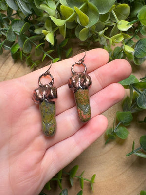 Unakite Jasper Penis Earrings