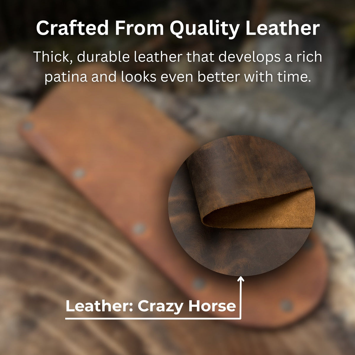 Universal Leather Sheath for Knives by Sharky Forged Steel Tools — view 3