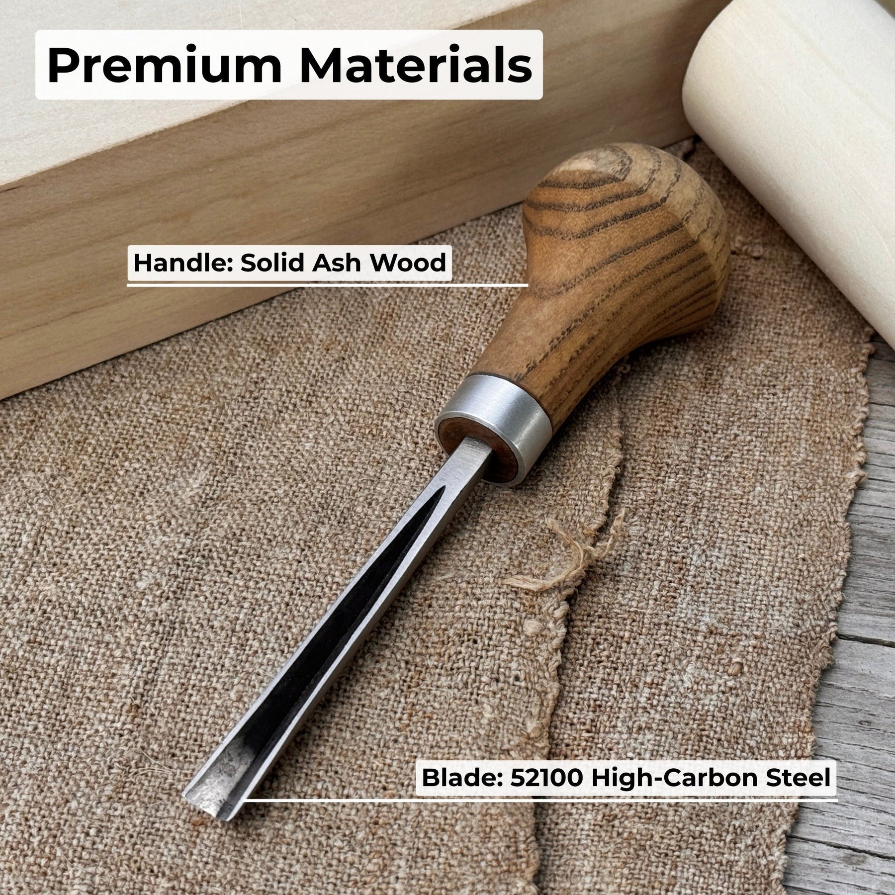 V-Parting Chisel 60 Degree with Palm Handle, 6 mm (0.24 inches)