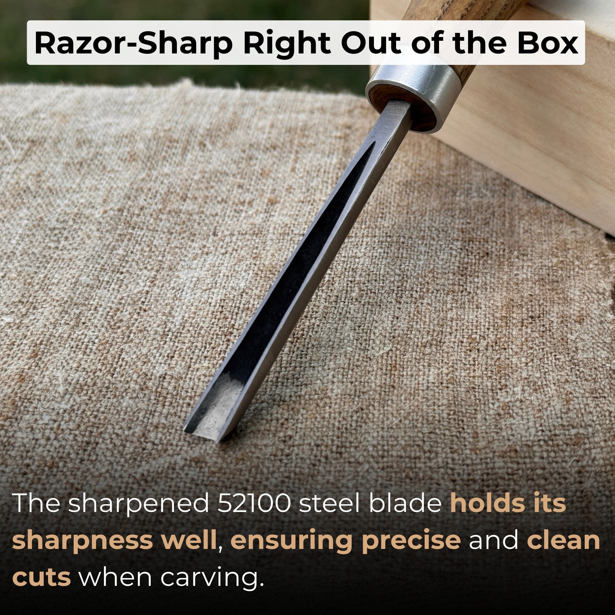 V-Parting Chisel 60 Degree with Palm Handle, 6 mm (0.24 inches)