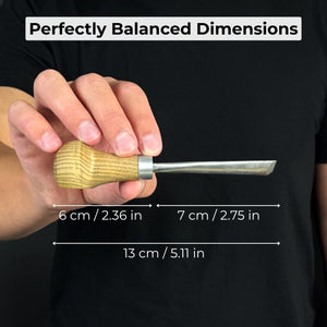 V-Parting Chisel 60 Degree with Palm Handle, 8 mm (0.31 inches)