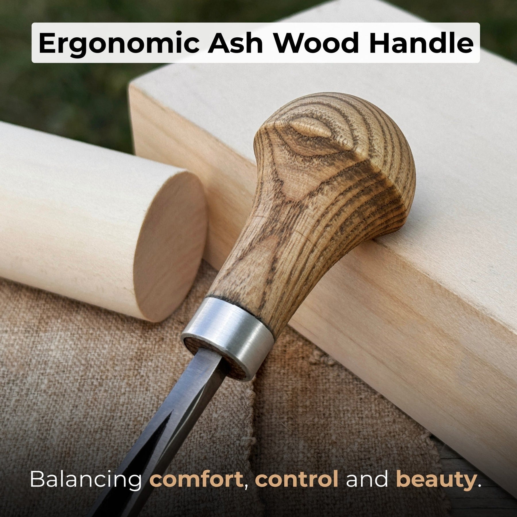 V-Parting Chisel 60 Degree with Palm Handle, 8 mm (0.31 inches)