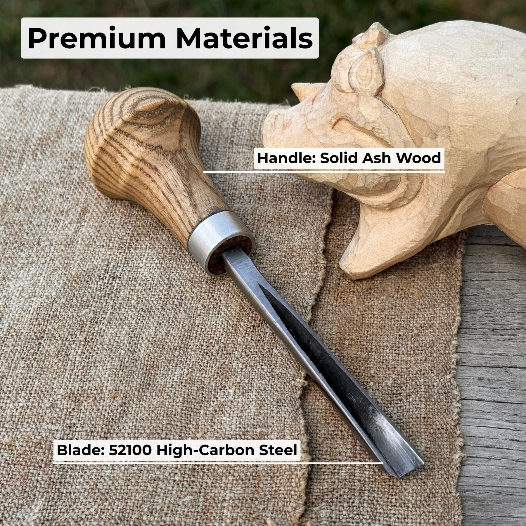 V-Parting Chisel 60 Degree with Palm Handle, 8 mm (0.31 inches)