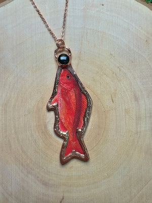 Vermilion Snapper and Obsidian Necklace