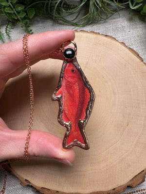 Vermilion Snapper and Obsidian Necklace