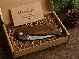 Personalized Engraved Wood Handle Pocket Knife