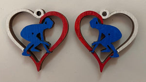 Woman Wrestler Wooden Earrings | Girls Wrestling Jewelry