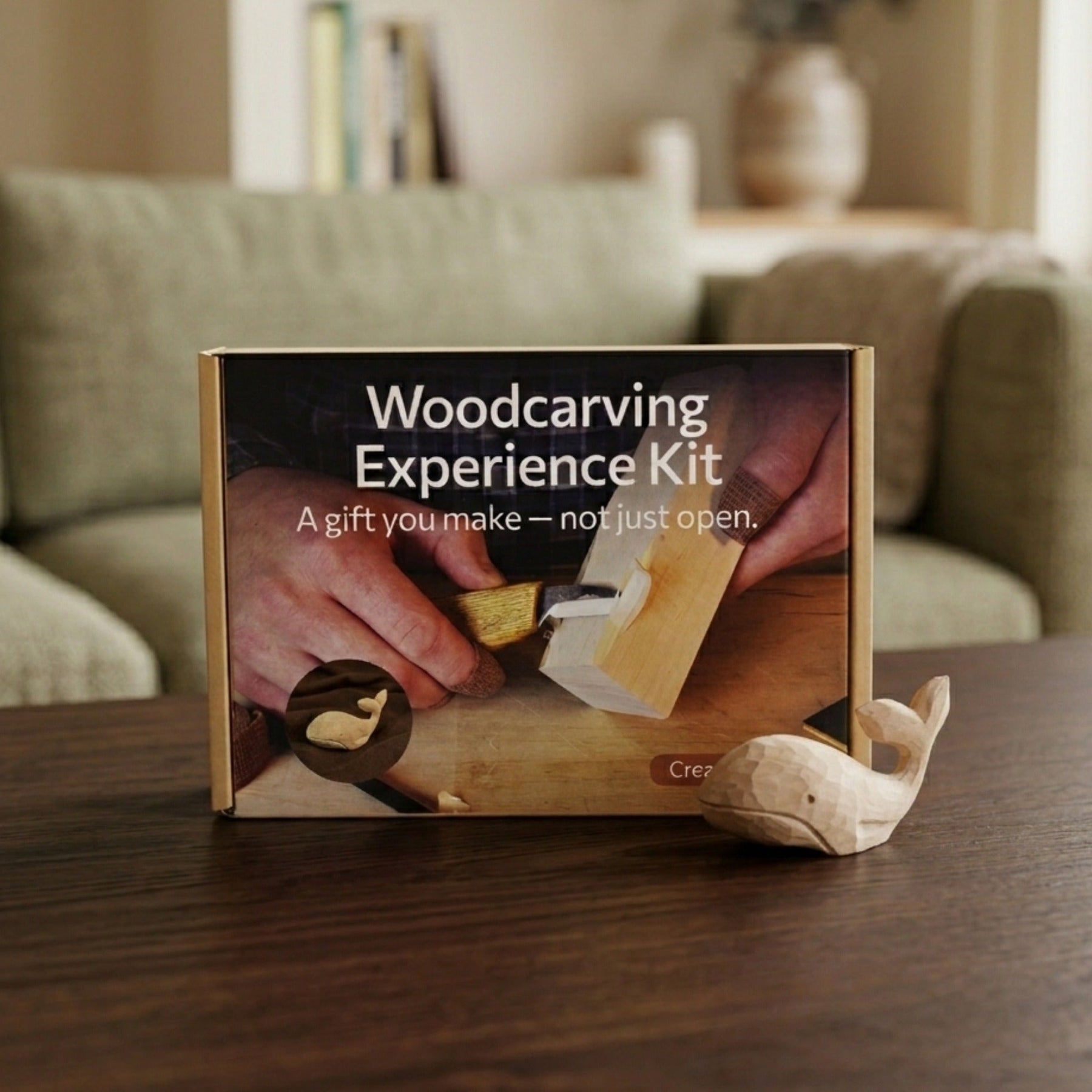 Whale Carving Kit - Complete Starter Whittling Kit for Beginners, Adults, Teens, and Kids