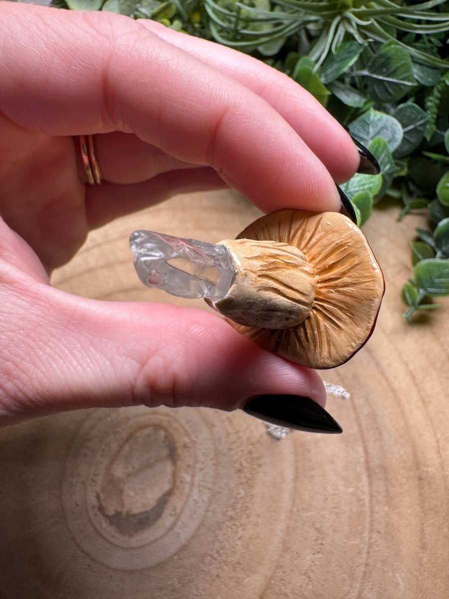 Whimsical Crystal Mushroom Necklace