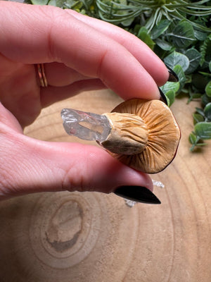 Whimsical Crystal Mushroom Necklace