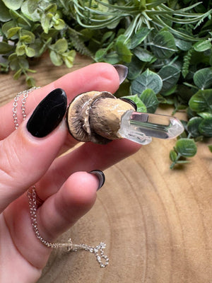 Whimsical Crystal Mushroom Necklace