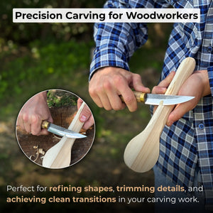 Whittling Sloyd Knife with Leather Sheath, 10 cm (3.94 inches)