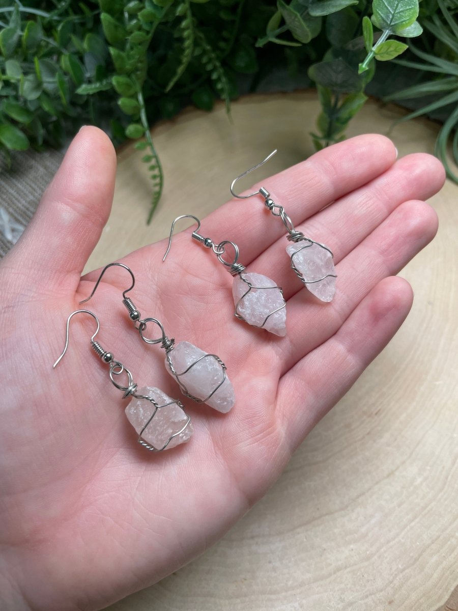 Wire Wrapped Crystal Earrings