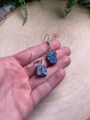 Wire Wrapped Crystal Earrings