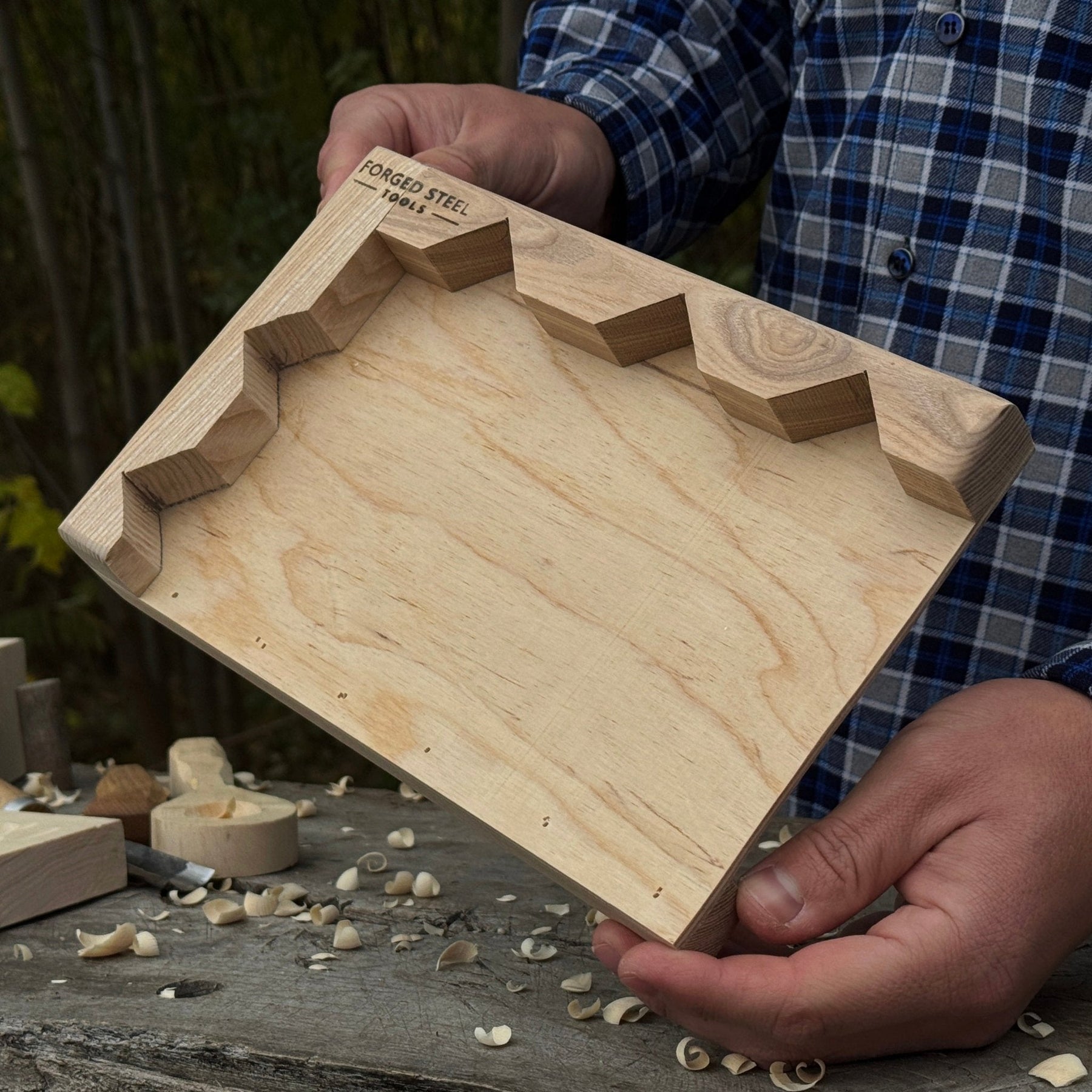 Wooden Bench Hook for Carving. Handcrafted Work Support for Wood Carving
