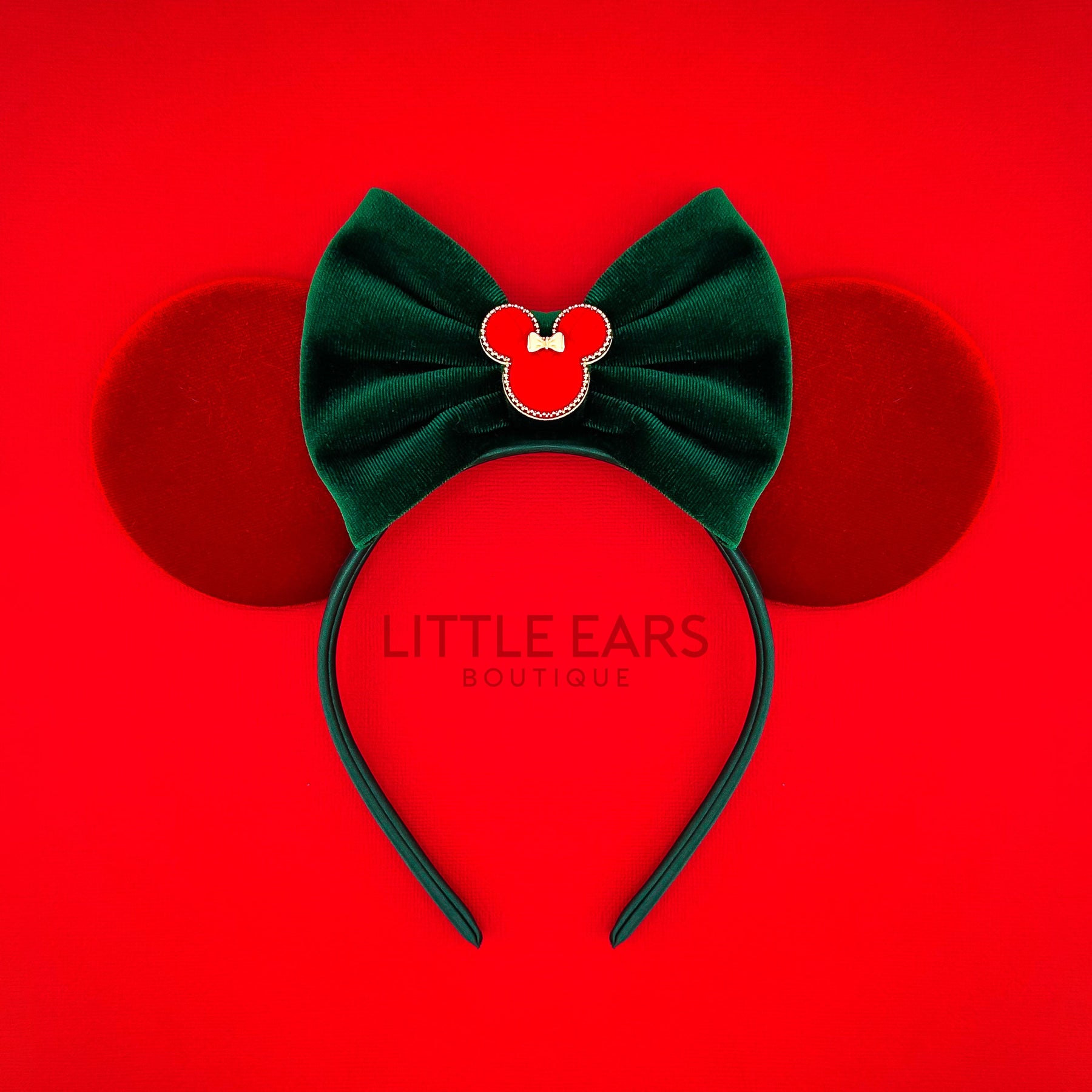 Green Bow Christmas Minnie Ears