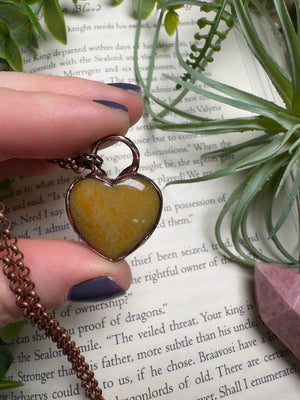 Yellow Aventurine Heart Necklace