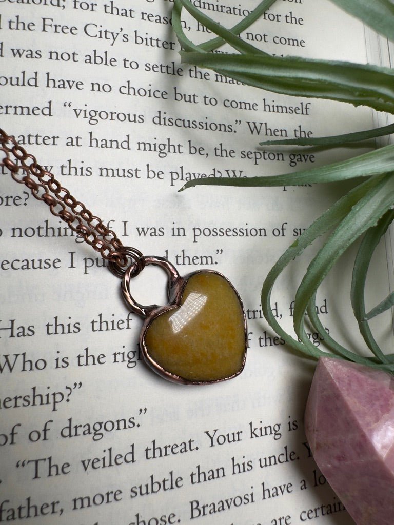 Yellow Aventurine Heart Necklace