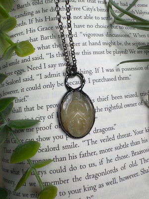 Yellow Calcite Yoni Necklace