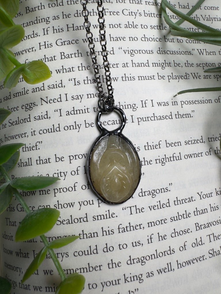 Yellow Calcite Yoni Necklace