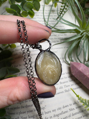 Yellow Calcite Yoni Necklace
