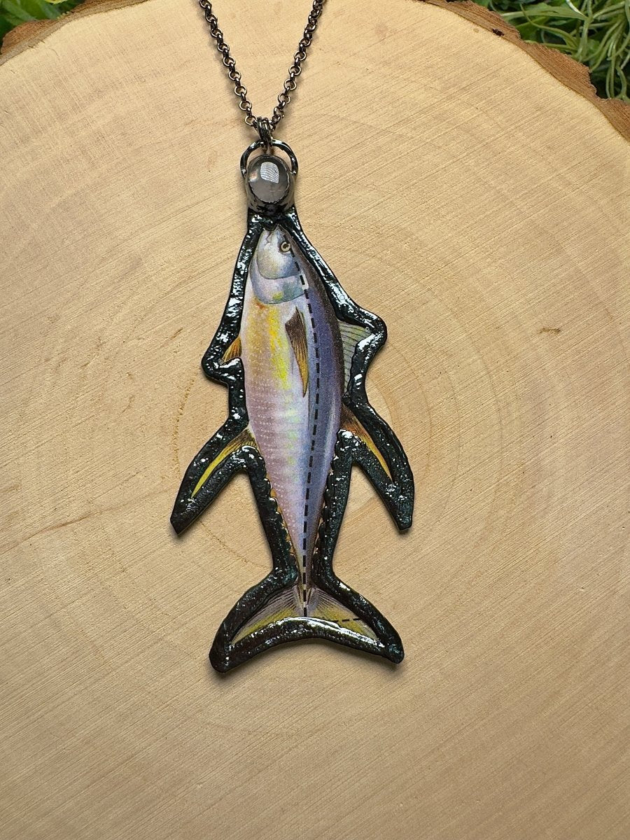 Yellowfin Tuna and Rose Quartz Necklace